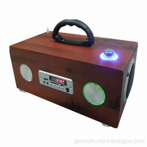 Portable Wooden Speaker with LED Display